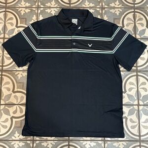 Callaway Black Polo Shirt with White Stripes